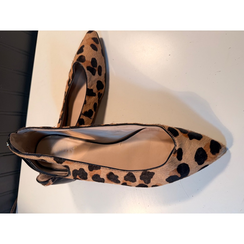 Cole Haan Grand.OS Leopard Calf Hair Pointed Toe Flats D'Orsay 10B